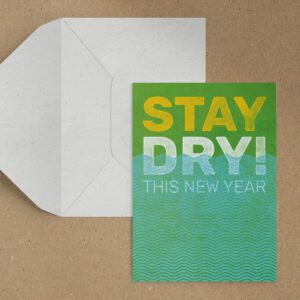 greeting card design and envelope on craft paper