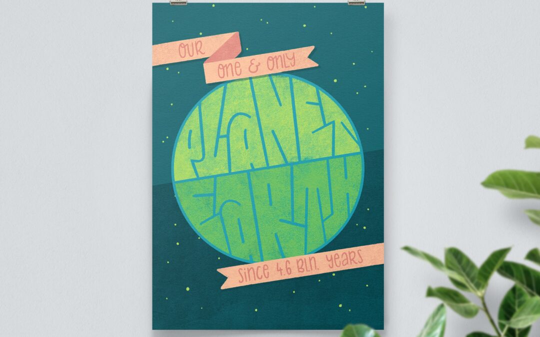Illustrated lettering – Planet Earth