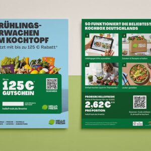 Flyer design with giftcard created for HelloFresh in 2024