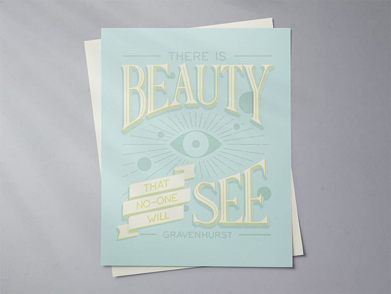 carefully hand lettered and illustrated lyrics of a Gravenhurst song