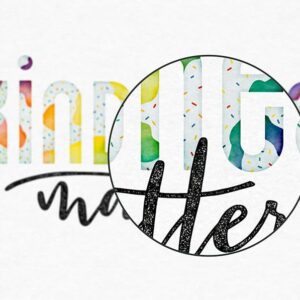 Zoomed in hand lettering showing ink print and water color details